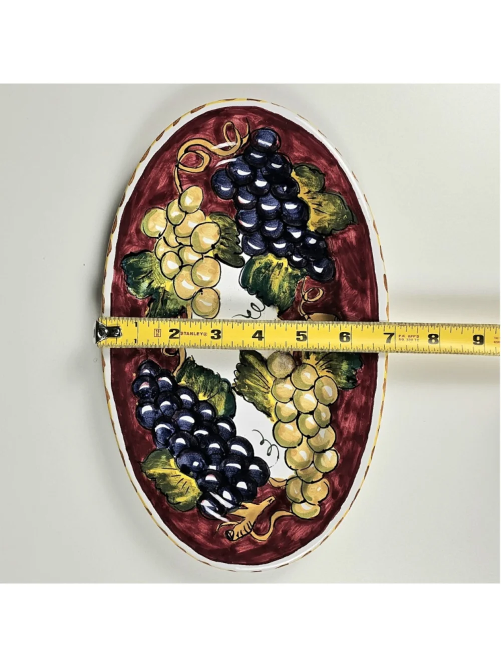Vintage 11 inch Italian Majolica Wall Plate - Hand Painted Il Borgo San Gimignan
